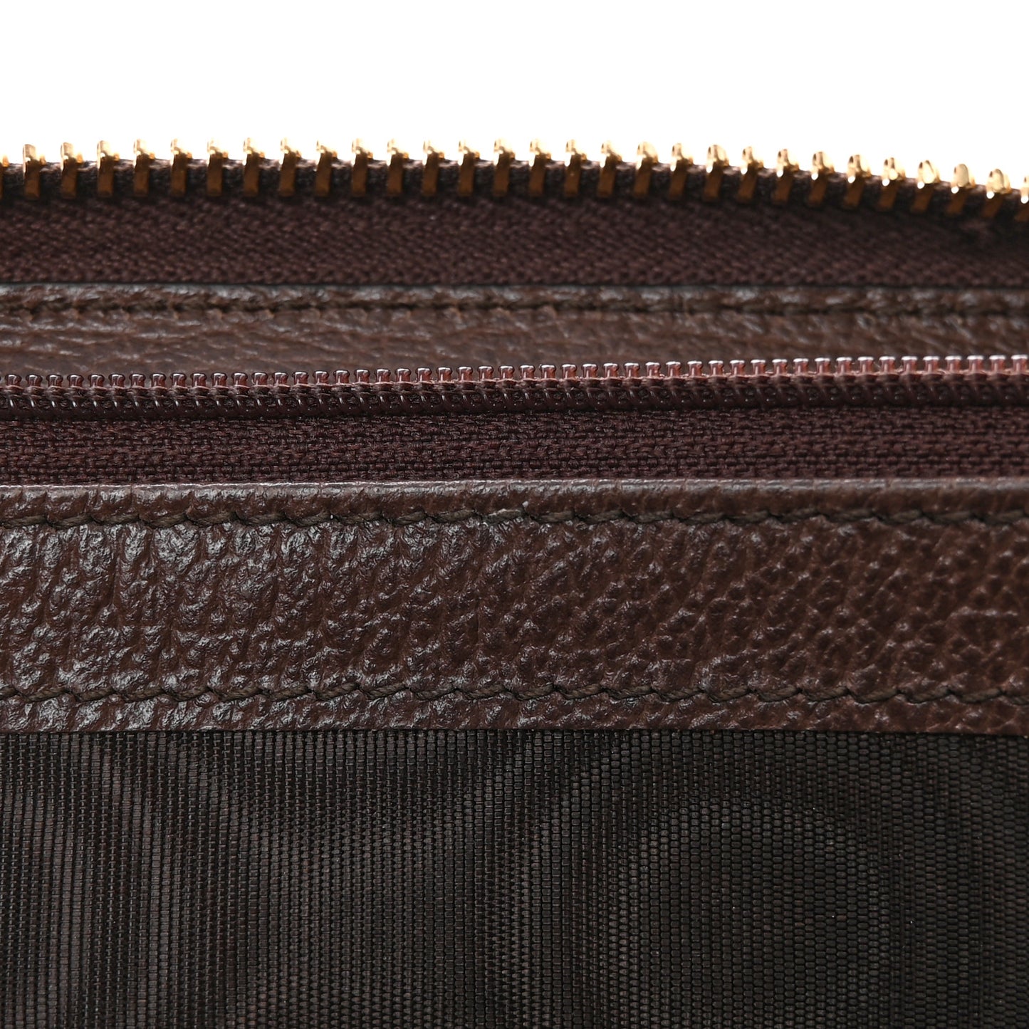 GG Supreme Monogram Web Ophidia Zip Around Wallet Brown