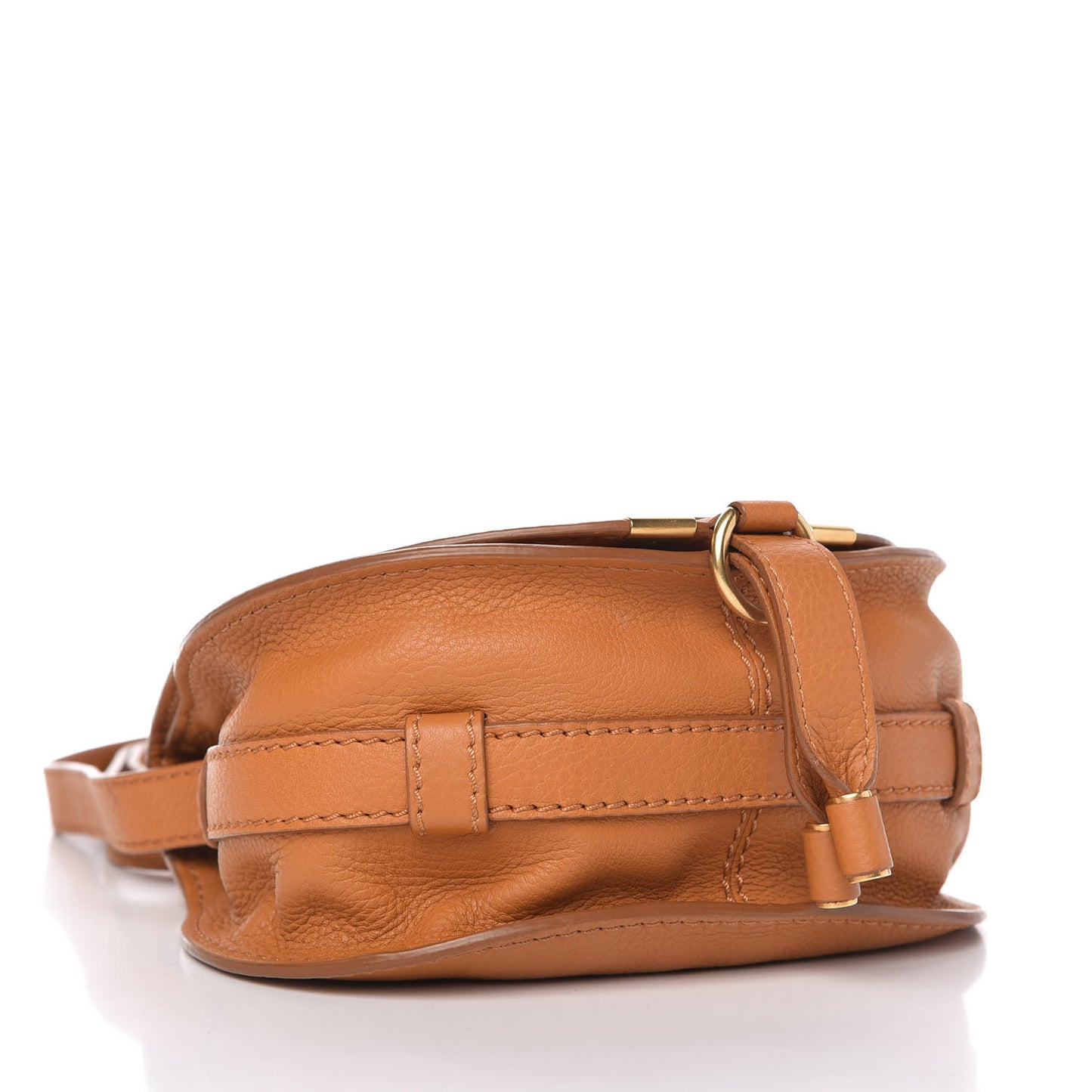 Calfskin Mini Marcie Round Crossbody Bag Light Tan