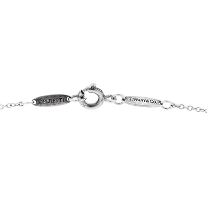 Tiffany Sterling Silver 18K Rose Gold Elsa Peretti 16mm Double Open Heart Pendant Necklace 6 of 6