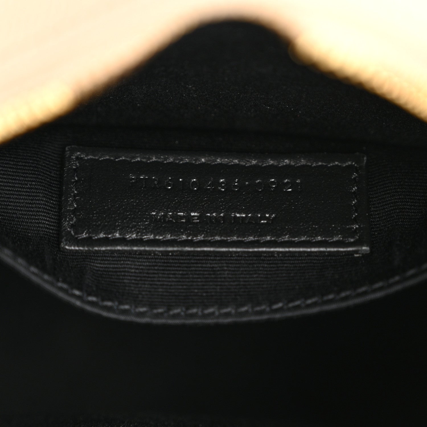 Saint Laurent Grain De Poudre Matelasse Chevron Quilted Round Vinyle Camera Bag Dark Beige 7 of 11
