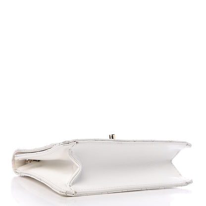 Chanel Glazed Calfskin Stitched Mini Square Flap White 4 of 18