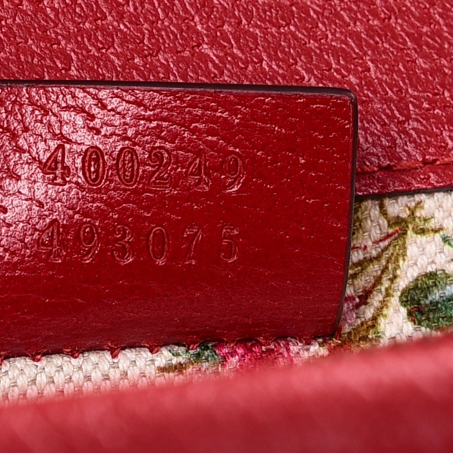 Calfskin Web Floral Embroidered Small Dionysus Shoulder Bag Hibiscus Red