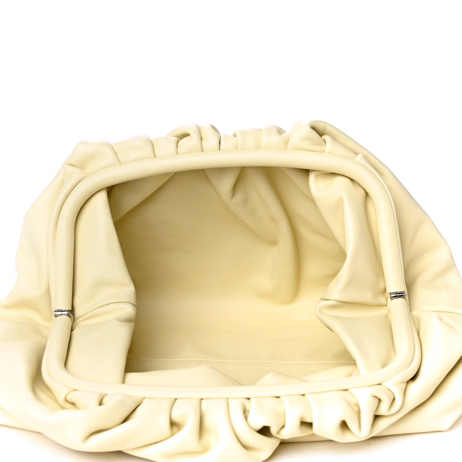 Bottega Veneta Smooth Butter Calf The Pouch Oversized Clutch Ice Cream 4 of 4