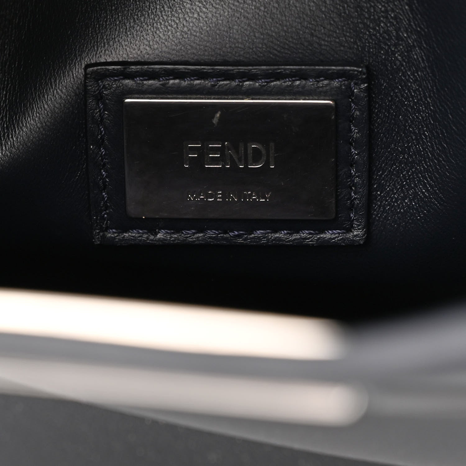 Fendi Vitello Seta Snakeskin Shiny Nappa Monster Eyes Medium Peekaboo Iconic Satchel Blue Notte Roccia 8 of 11