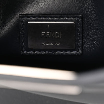 Fendi Vitello Seta Snakeskin Shiny Nappa Monster Eyes Medium Peekaboo Iconic Satchel Blue Notte Roccia 8 of 11