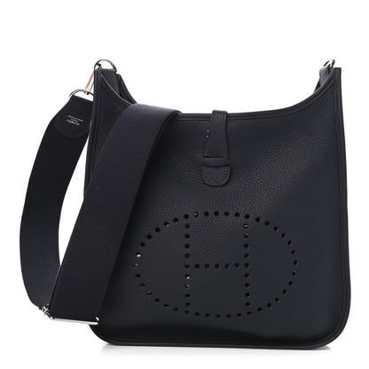 Hermes Taurillon Clemence Evelyne III PM Bleu Indigo 1 of 11