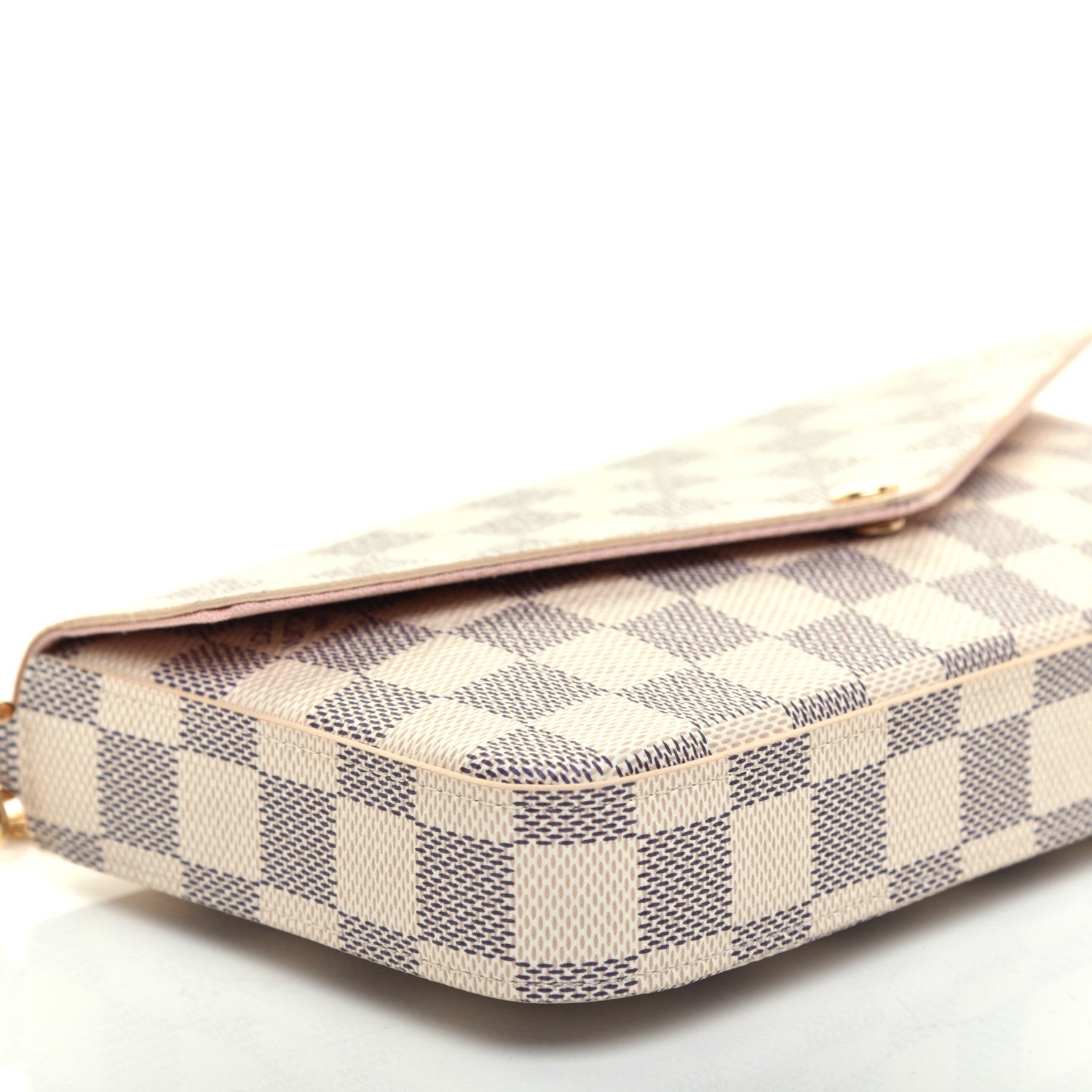 Louis Vuitton Damier Azur Pochette Felicie Chain Wallet Rose Ballerine 6 of 10