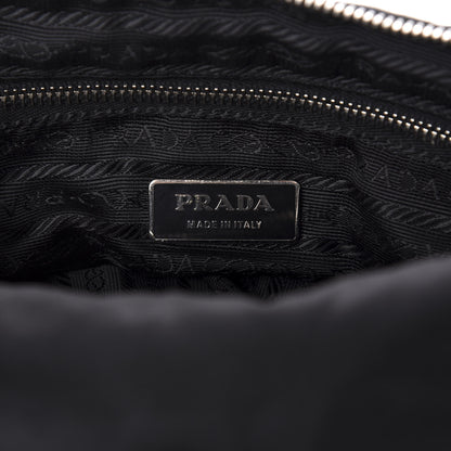 Prada Nylon Vitello Daino Shoulder Bag Black 7 of 9