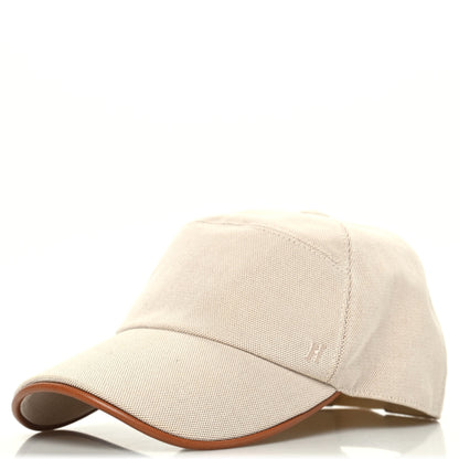 Hermes Toile Lambskin Cap 58 Natural 1 of 8