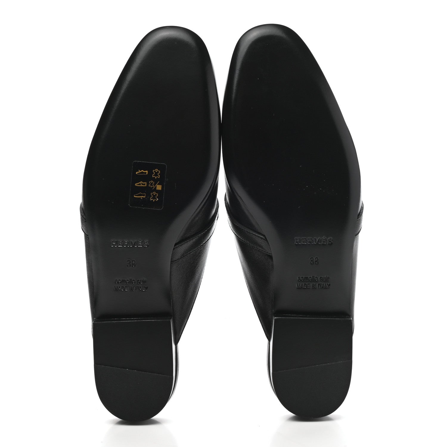 Hermes Goatskin Oz Mules 38 Black 5 of 9