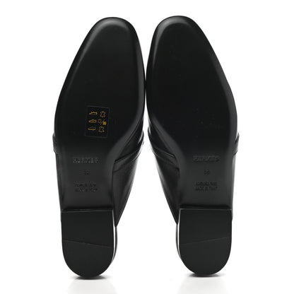 Hermes Goatskin Oz Mules 38 Black 5 of 9