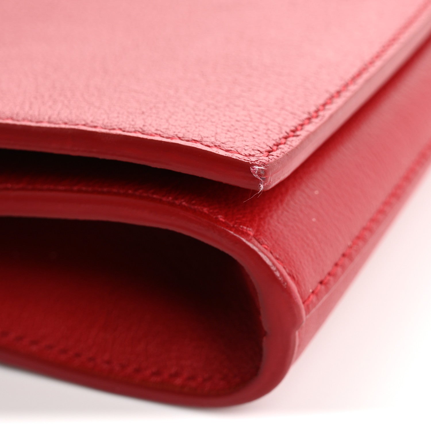 Saint Laurent Calfskin Monogram Large Belle De Jour Clutch Red 11 of 11