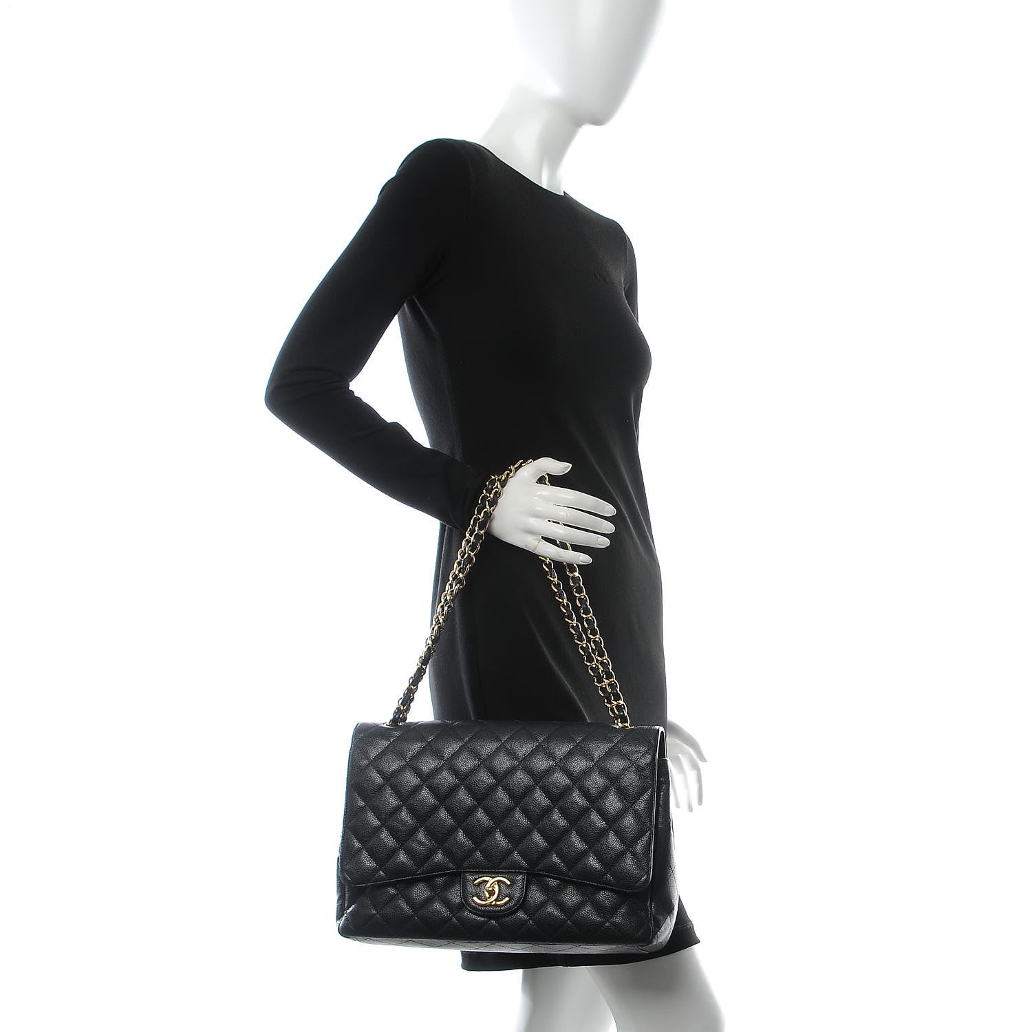 Chanel Caviar Quilted Maxi Double Flap Black 2 of 13
