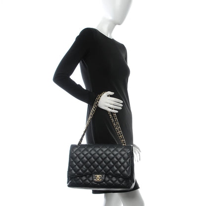 Chanel Caviar Quilted Maxi Double Flap Black 2 of 13