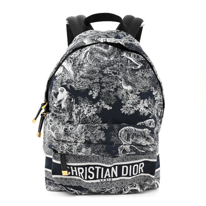 Christian Dior Nylon Technical Fabric Toile De Jouy Small Diortravel Backpack Blue 1 of 9
