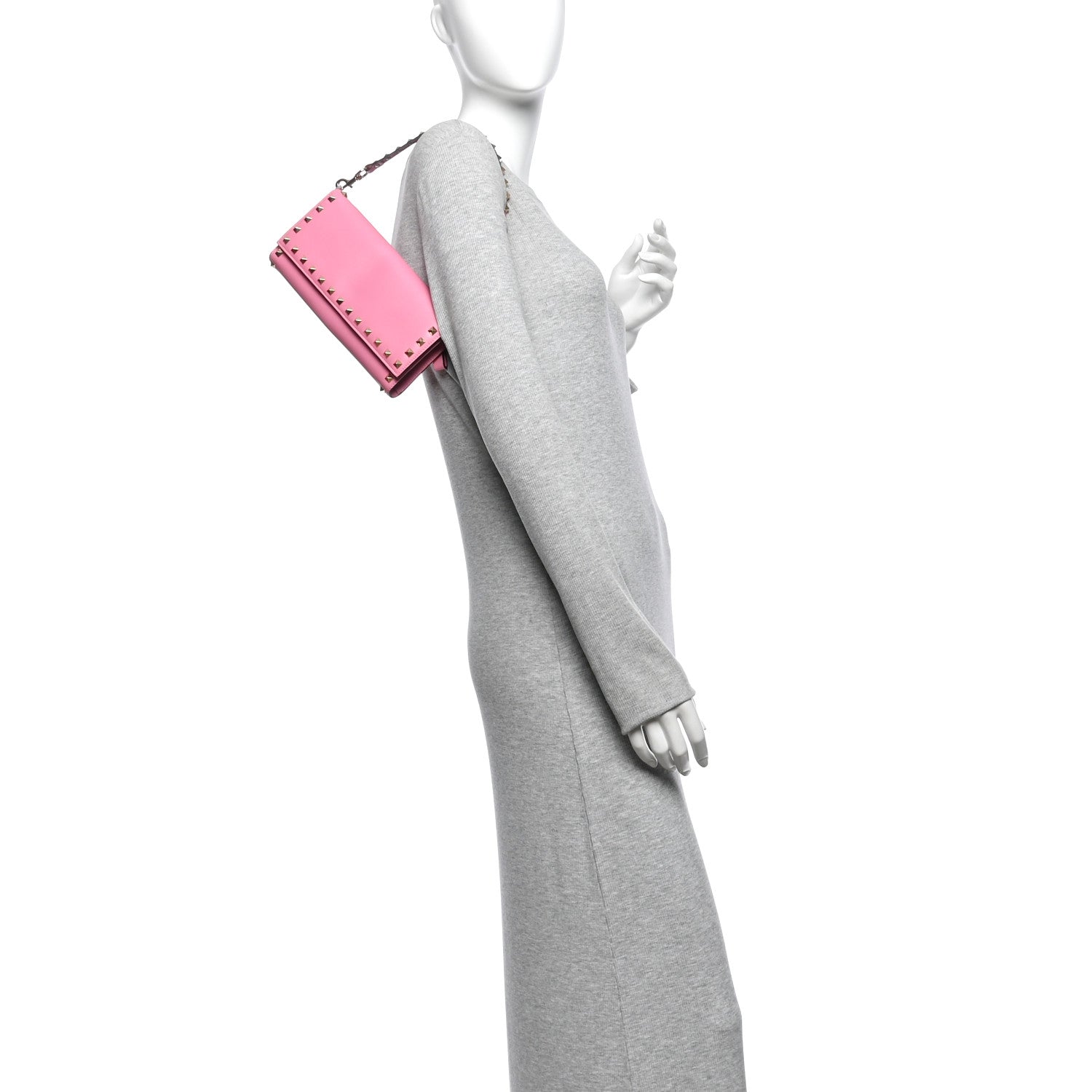 Valentino Garavani Vitello Rockstud Wallet On Strap Ninphea 2 of 10