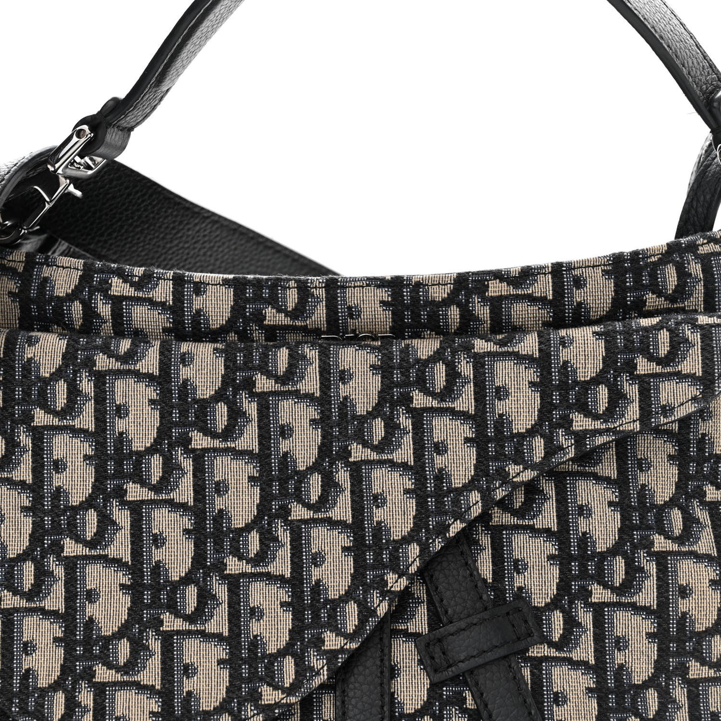 Oblique Mini Soft Saddle Bag Beige Black
