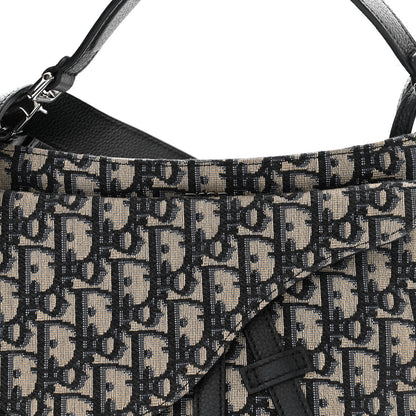 Christian Dior Oblique Mini Soft Saddle Bag Beige Black 8 of 12