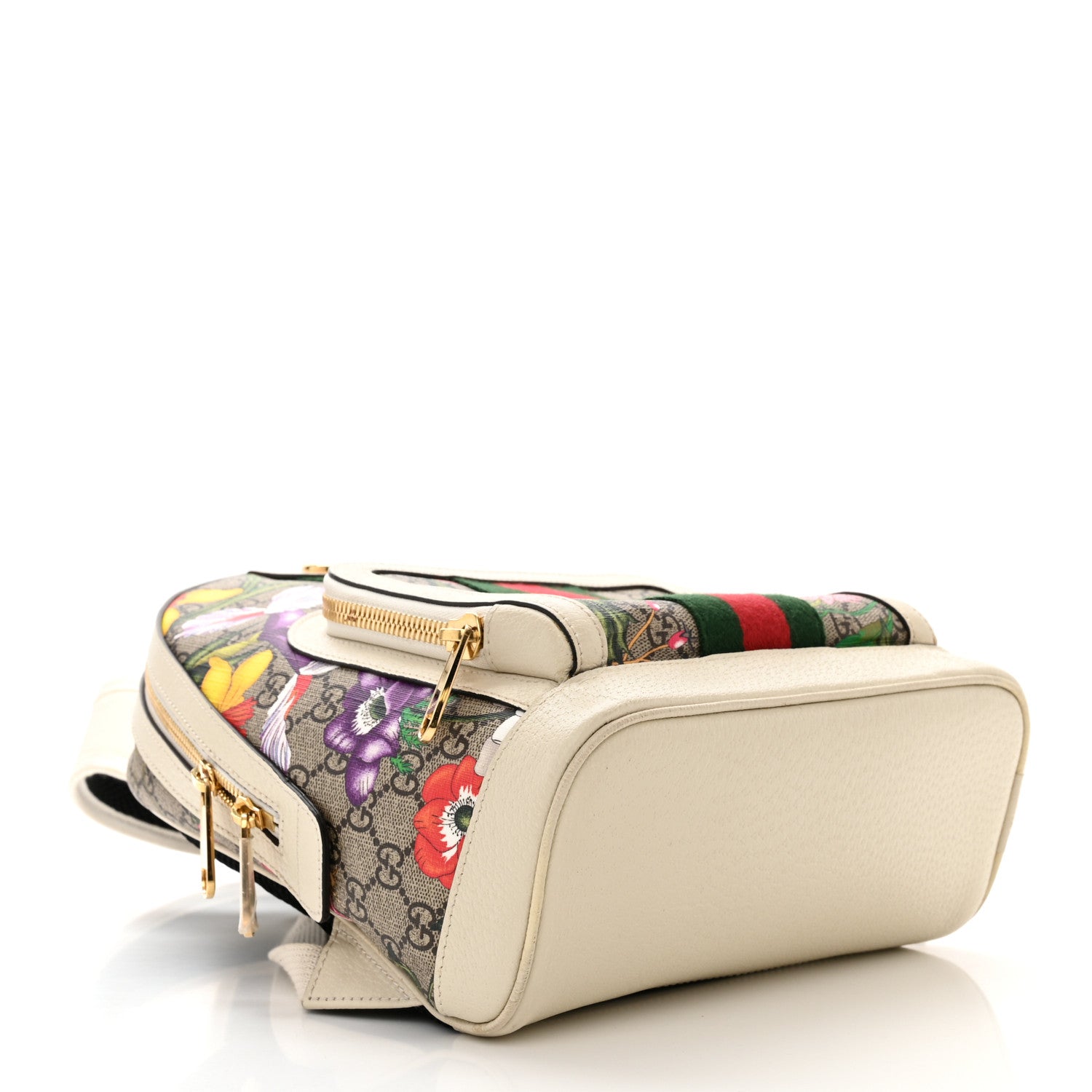 Gucci GG Supreme Monogram Flora Web Small Ophidia Day Backpack White 4 of 11