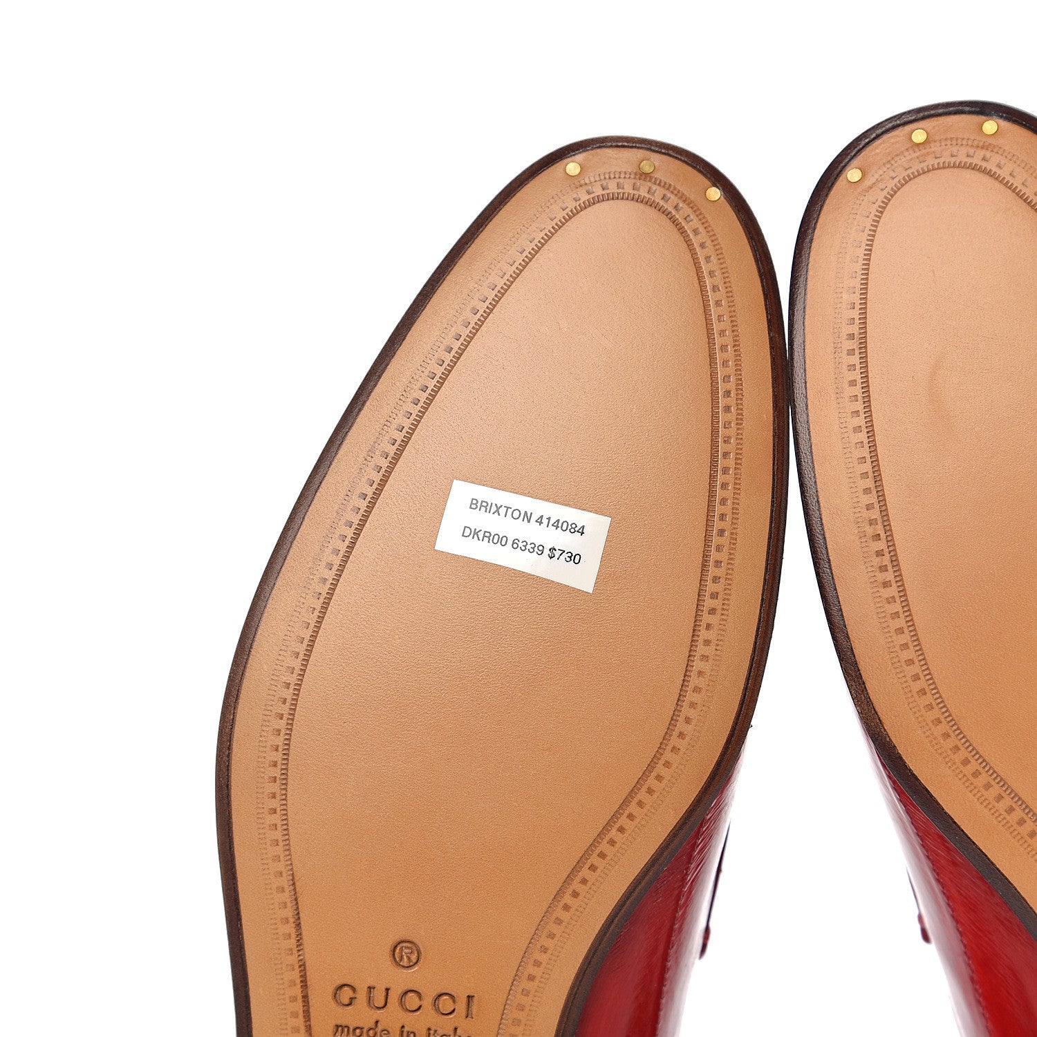 Gucci Eel Mens Brixton Horsebit Loafers 6.5 Vulcanic Red 7 of 11