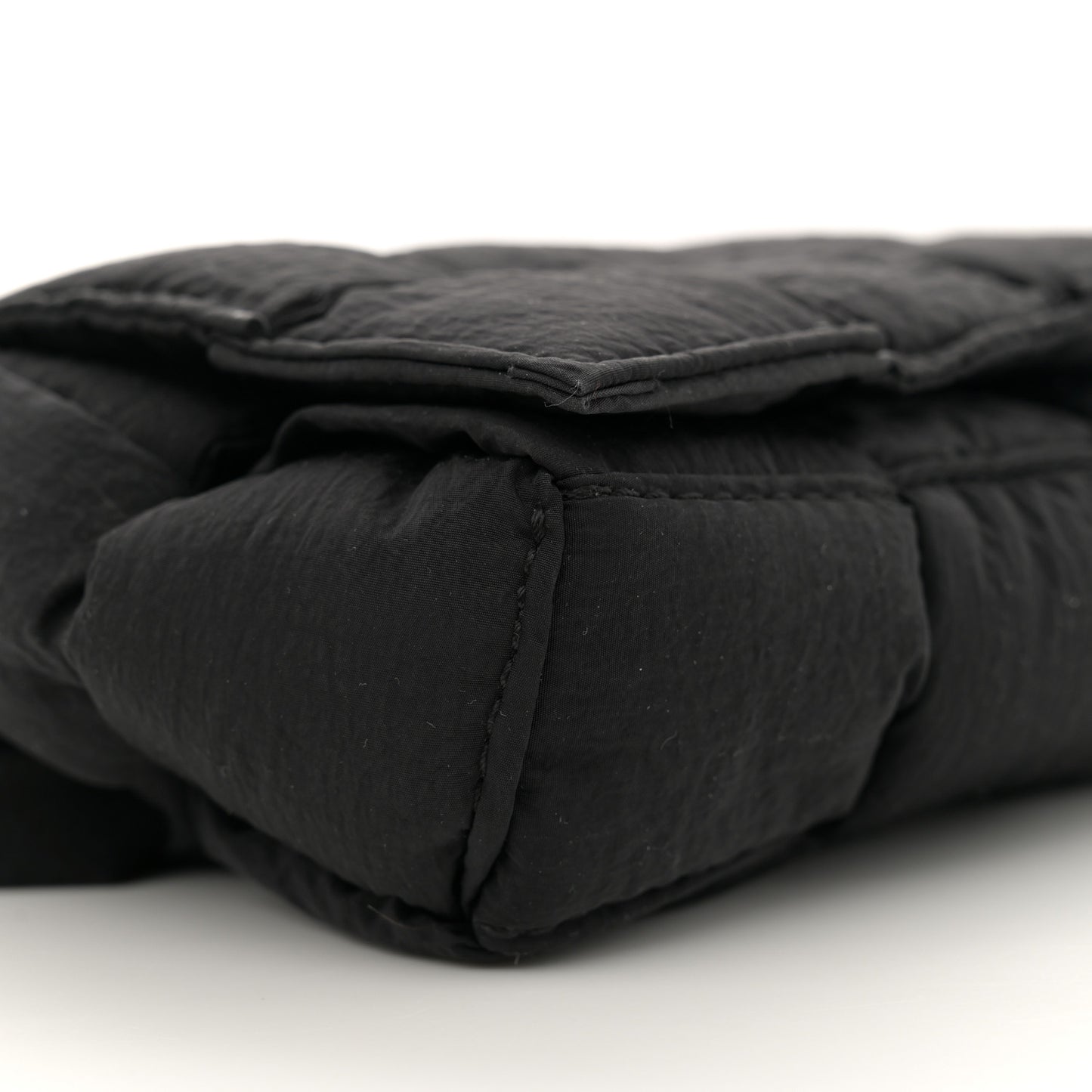 Nylon Intrecciato Padded Tech Mini Cassette Belt Bag Black