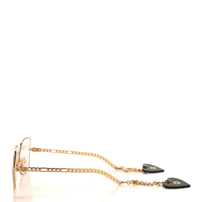 Gucci Square Frame Heart Chain Sunglasses 3 of 7