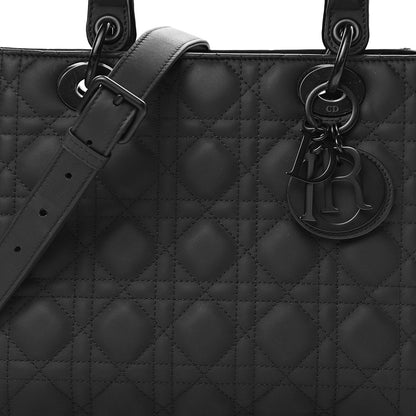 Christian Dior Ultra Matte Calfskin Cannage Medium Lady Dior Black 9 of 9