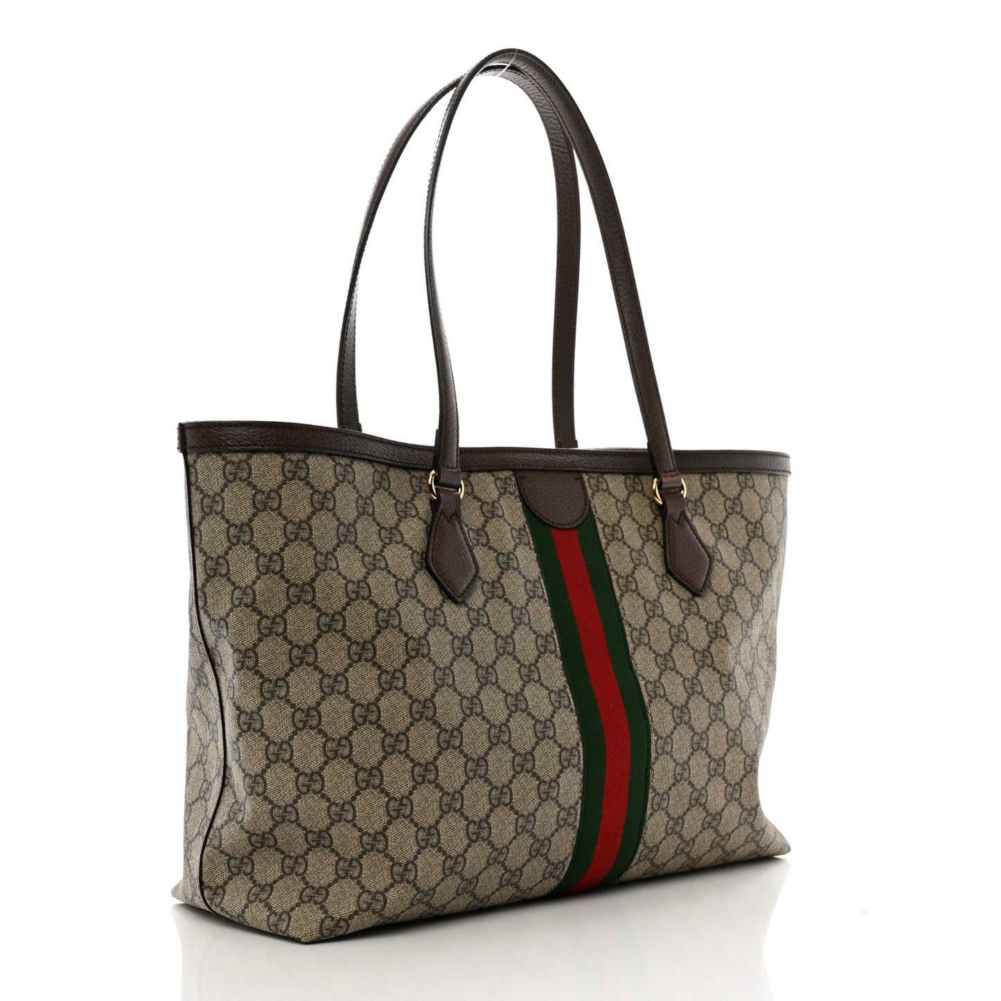 GG Supreme Monogram Medium Ophidia Shopping Tote Brown