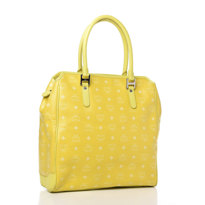 MCM Visetos Embroidered Flower Hummingbird Tote Yellow 3 of 20