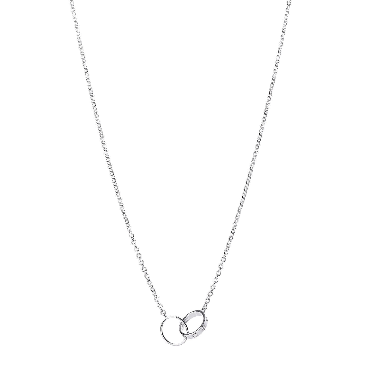 Cartier 18K White Gold Interlocking LOVE Necklace 1 of 7
