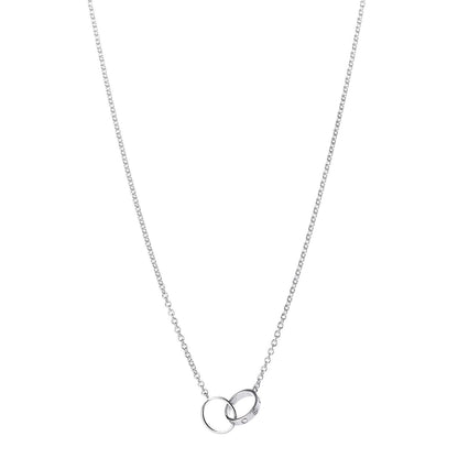 Cartier 18K White Gold Interlocking LOVE Necklace 1 of 7
