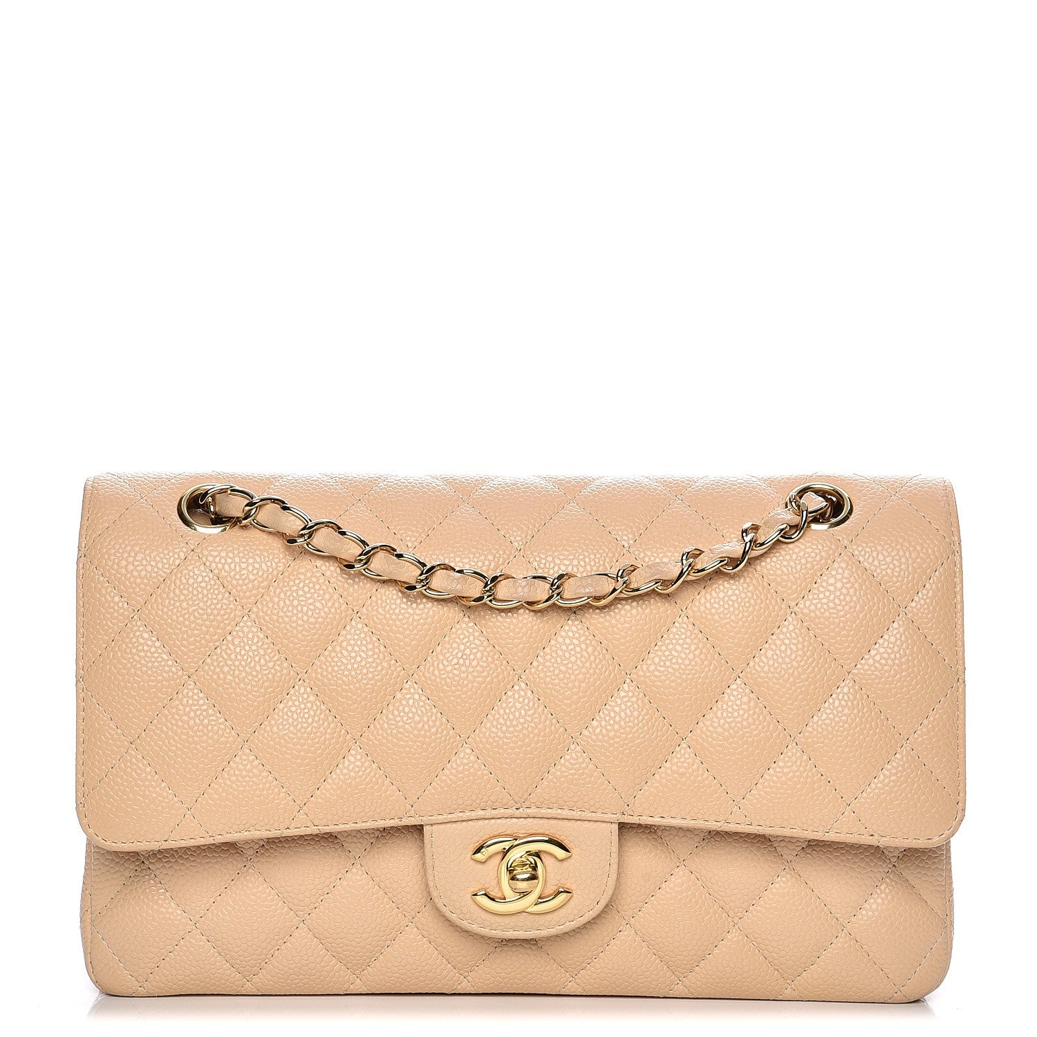 Chanel Caviar Quilted Medium Double Flap Beige Clair 1 of 16