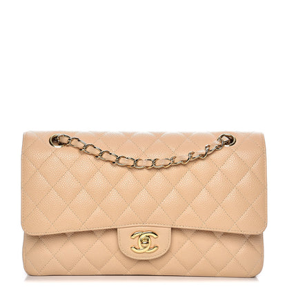 Chanel Caviar Quilted Medium Double Flap Beige Clair 1 of 16