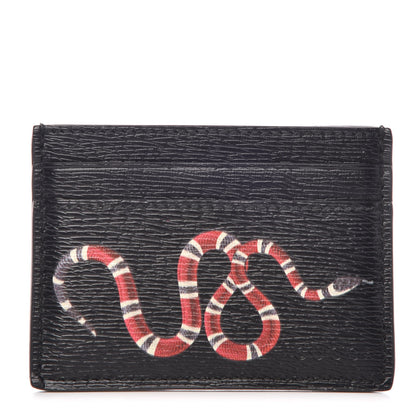 Gucci Calfskin Kingsnake Card Holder Black 8 of 9
