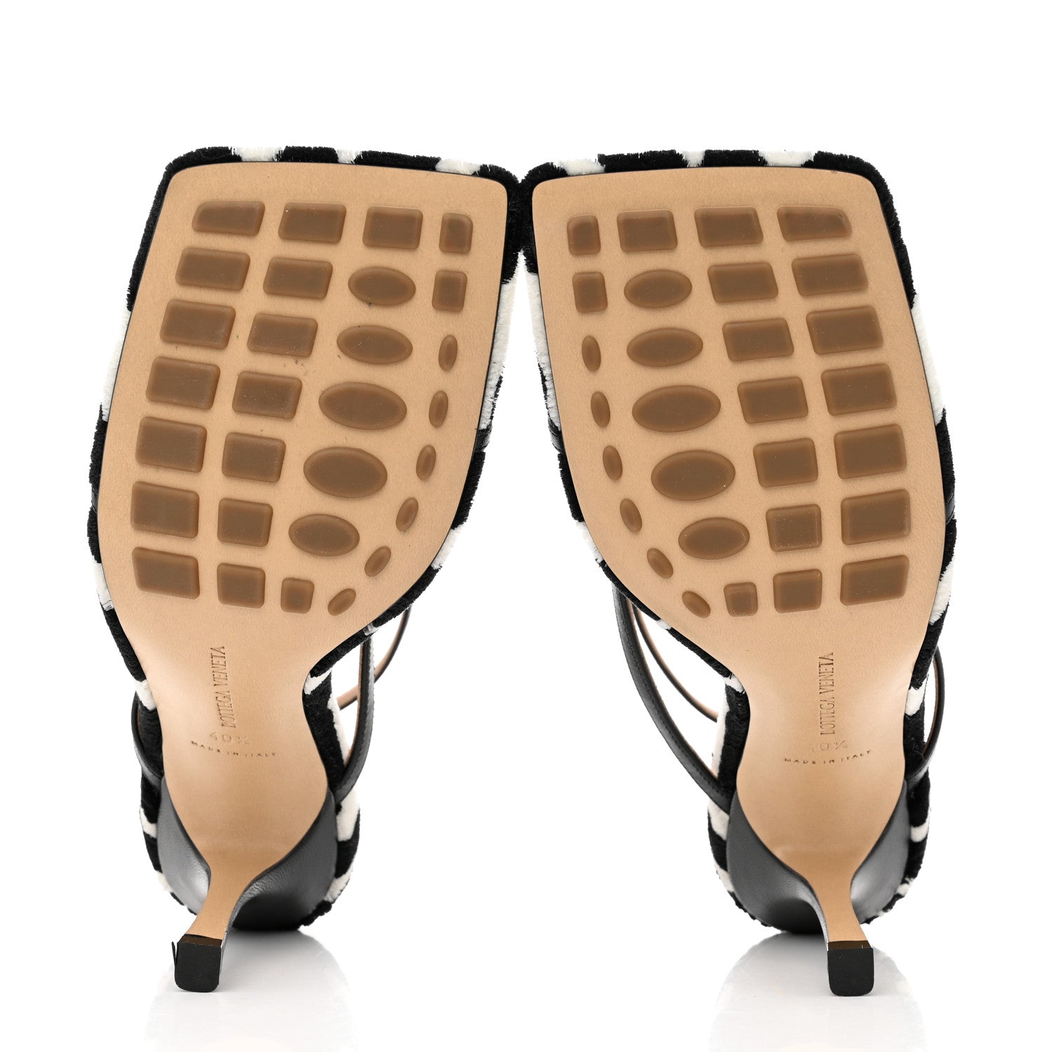 Bottega Veneta Microfiber Stretch Multi Strap 90mm Sandals 40.5 White Zebra 5 of 7