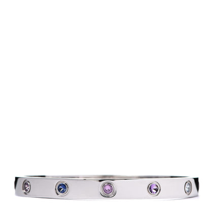 Cartier 18K White Gold Aquamarine Sapphire Spinel Amethyst LOVE Bracelet 16 2 of 5