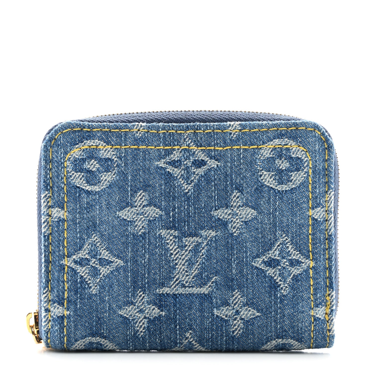 Louis Vuitton Denim Monogram Zippy Coin Purse Blue 1 of 7