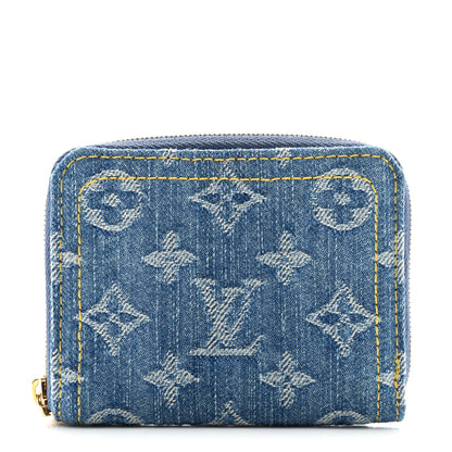 Louis Vuitton Denim Monogram Zippy Coin Purse Blue 1 of 7