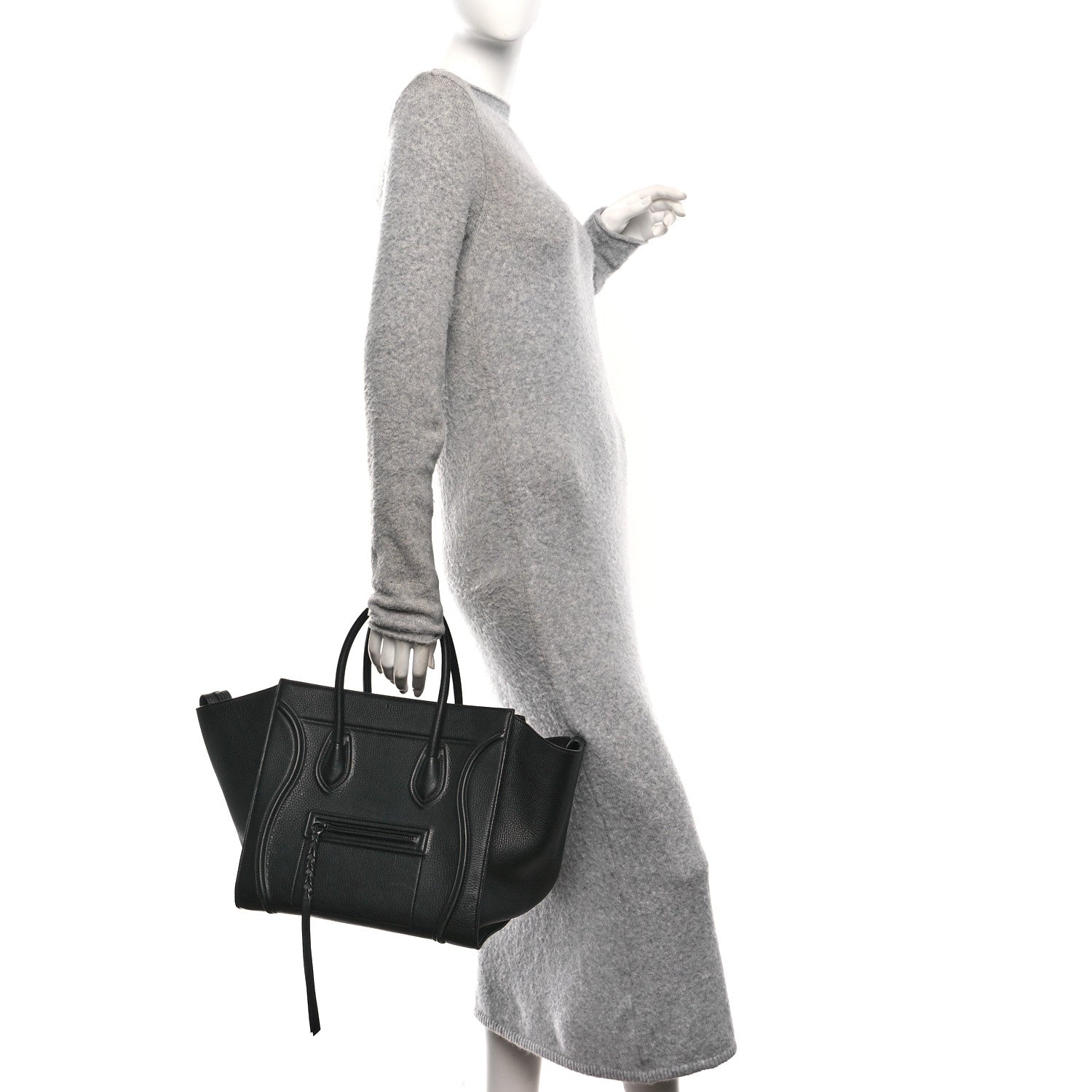 Celine Supple Calfskin Medium Phantom Luggage Black 2 of 10