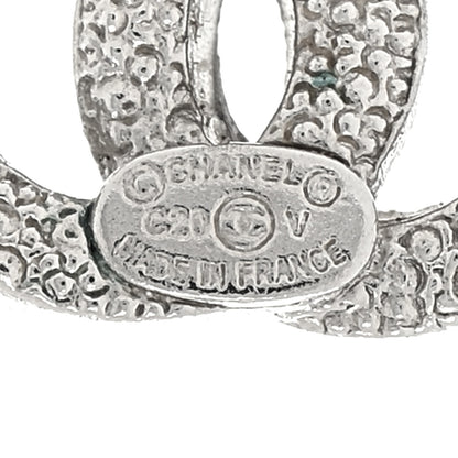 Chanel Crystal Timeless CC Earrings Silver 4 of 4
