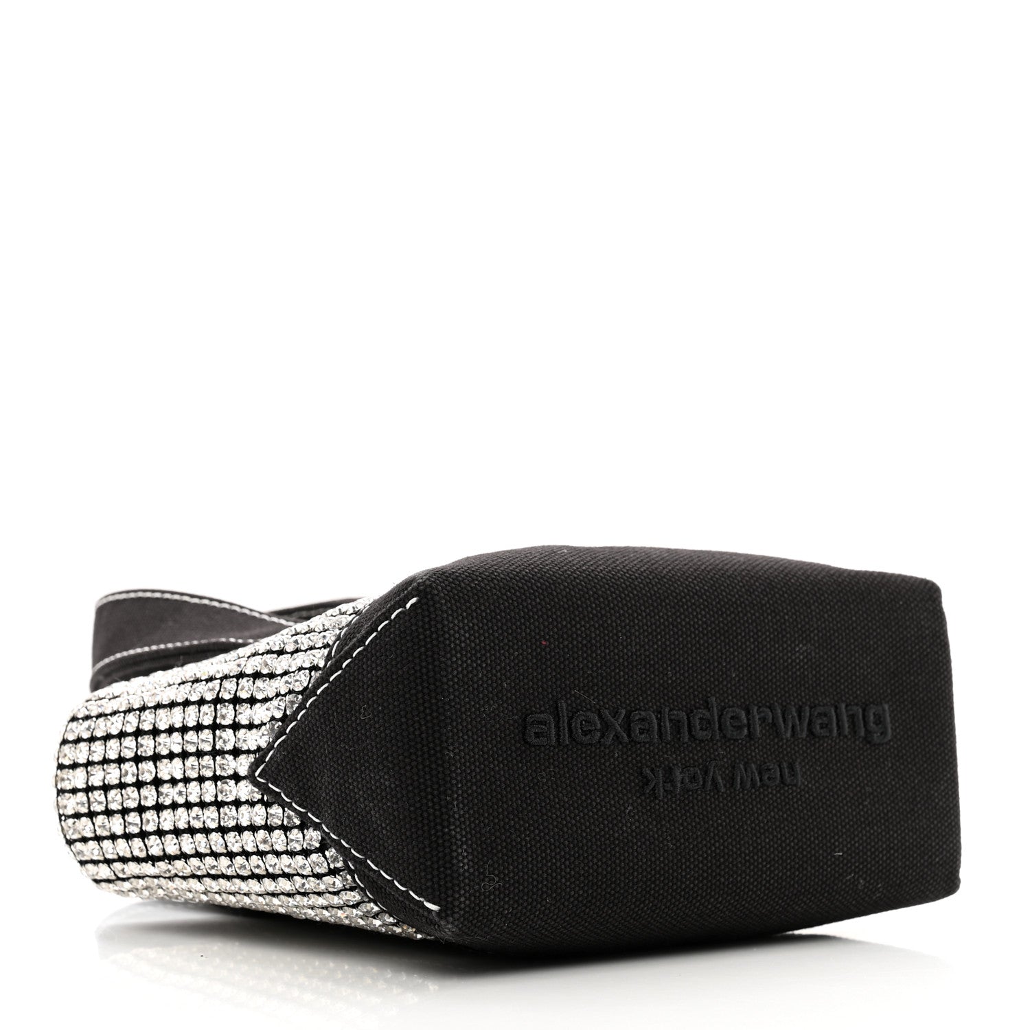 Alexander Wang Mesh Crystal Rhinestone Mini Crusier Tote Black Silver 5 of 10