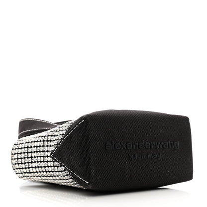 Alexander Wang Mesh Crystal Rhinestone Mini Crusier Tote Black Silver 5 of 10