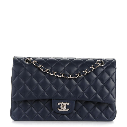 Chanel Lambskin Quilted Medium Double Flap Navy 1 of 8