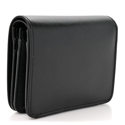 Celine Shiny Calfskin Triomphe Compact Wallet Black 3 of 10