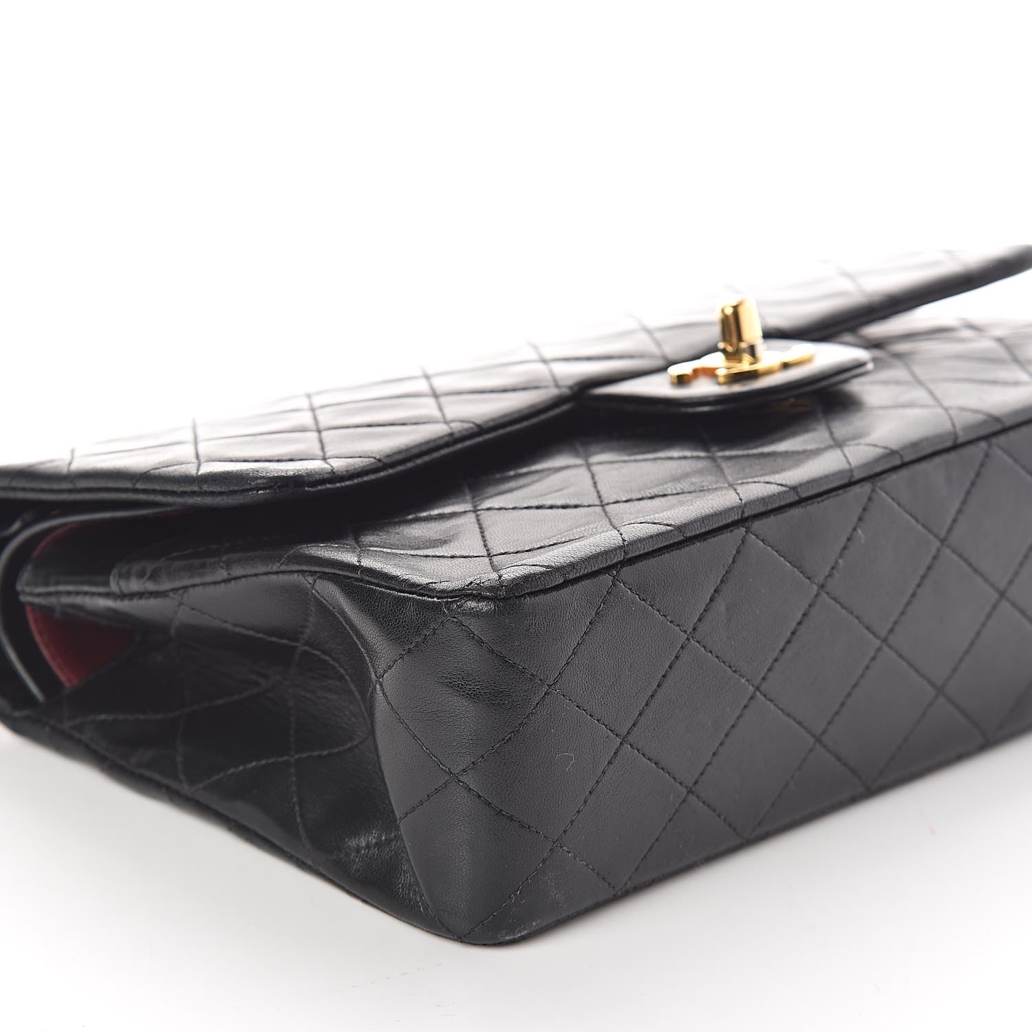 Chanel Lambskin Quilted Medium Double Flap Black 10 of 11