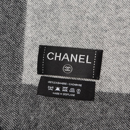 Chanel Cashmere CC Fringe Scarf Grey 4 of 4