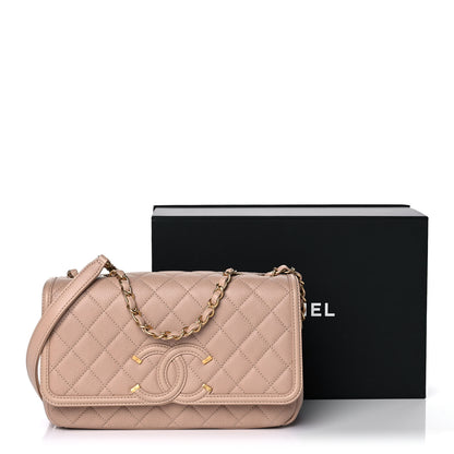 Chanel Caviar Quilted Medium CC Filigree Flap Beige 11 of 11