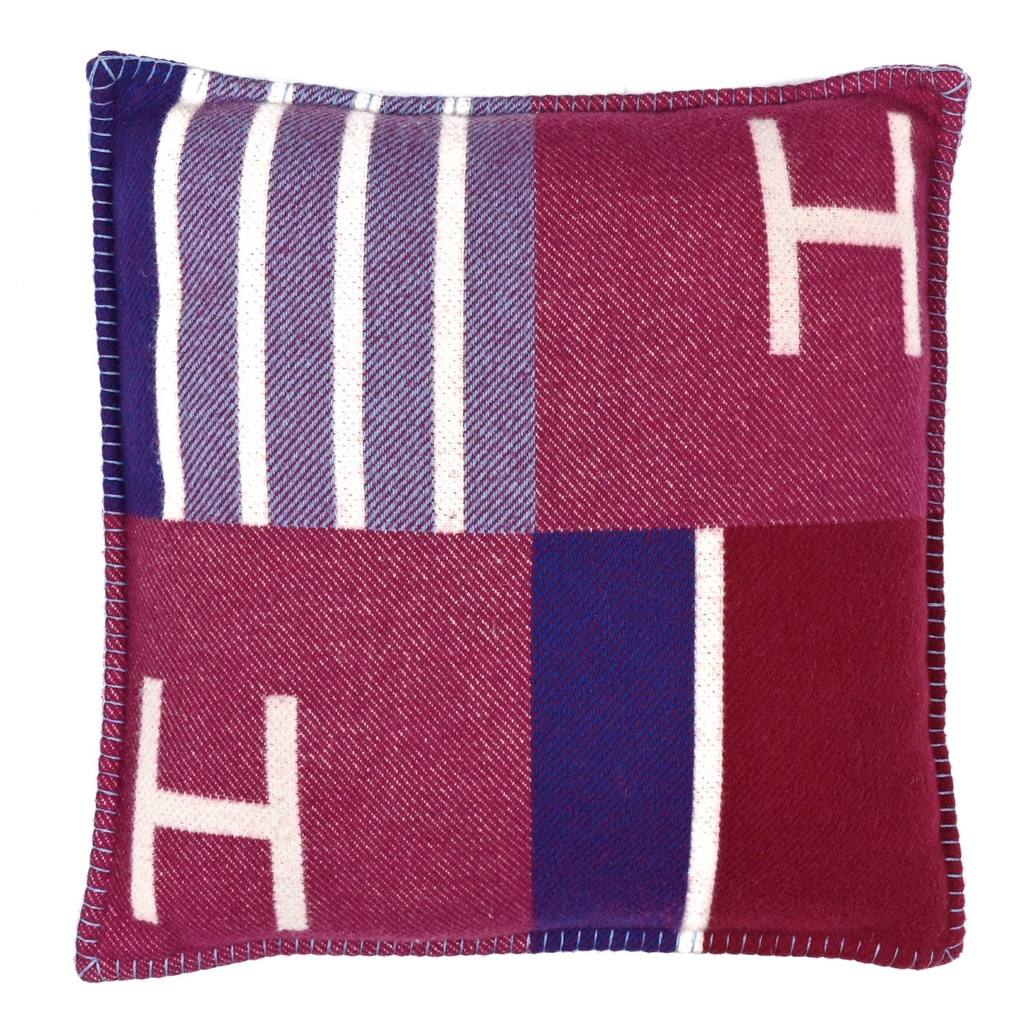 Hermes Wool Cashmere Avalon Vibration Pillow PM Pourpre 1827394