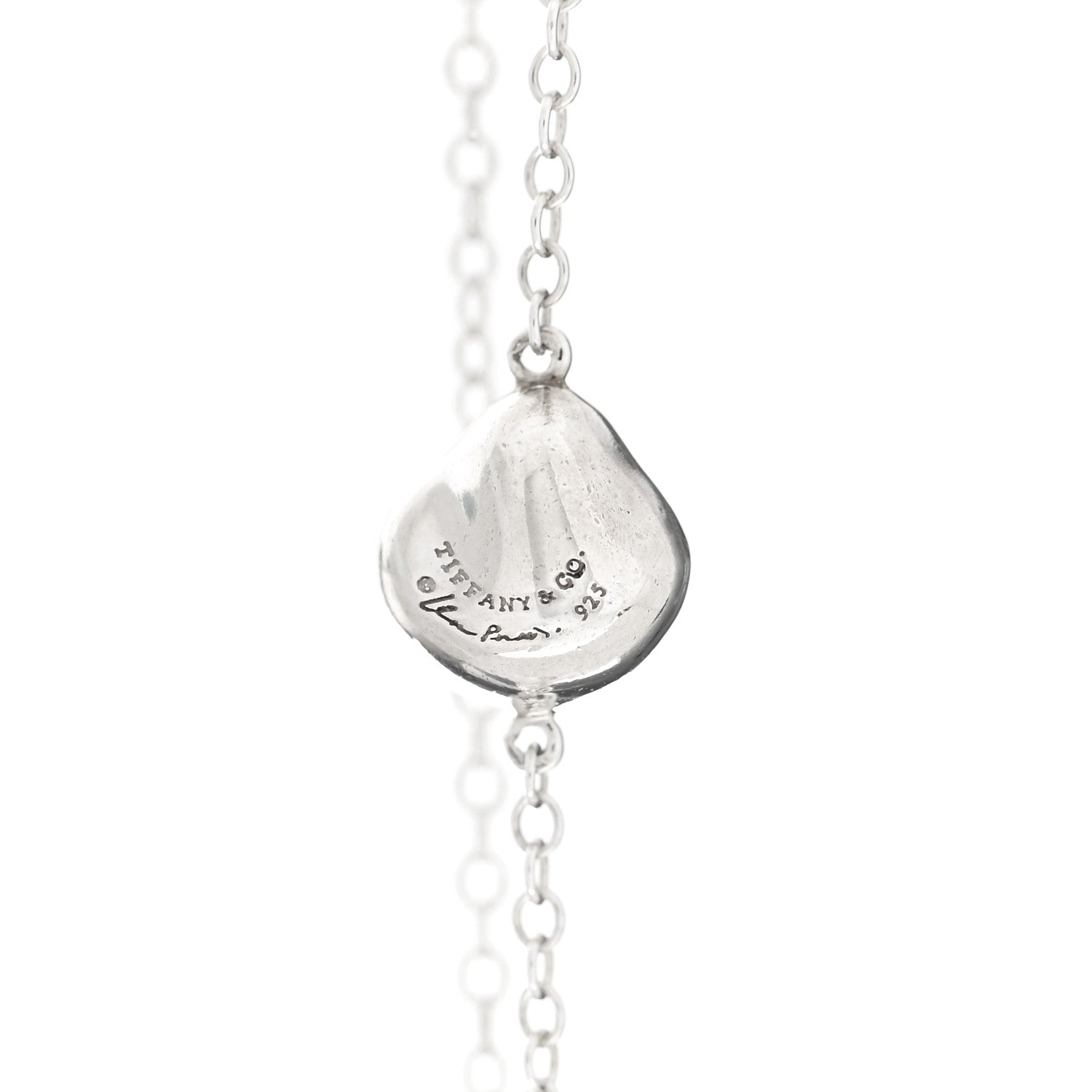 Tiffany Sterling Silver 10mm Elsa Peretti Nugget Station Necklace 4 of 5