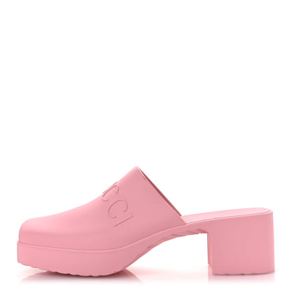 Gucci Rubber Gucci Logo Womens Platform 20/60mm Slide Sandals 41 Wild Rose 1 of 12